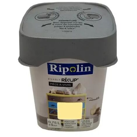 RIPOLIN Peinture Esprit Récup' Pièce à vivre Jaune tendre 0,75 L (1/2)
