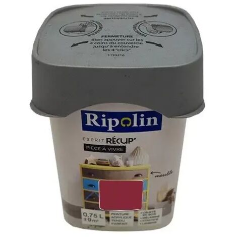 RIPOLIN Peinture Esprit Récup' Pièce à vivre Rouge coquelicot 0,75 L (1/3)