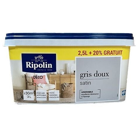 Peinture murale gris clair satin 2,5L