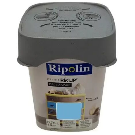 RIPOLIN Peinture Esprit Récup' Pièce à vivre Bleu seventies 0,75 L (1/2)