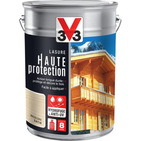 Lasure haute protection Solvantée V33 Incolore Satin 5L