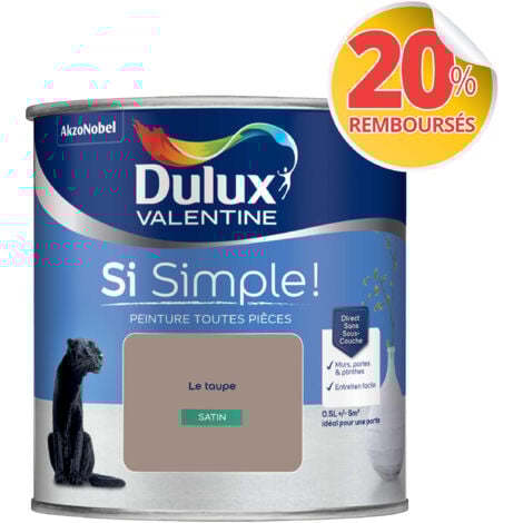 Peinture toutes pièces Dulux Valentine Si Simple  Satin Le Taupe 0,5 L