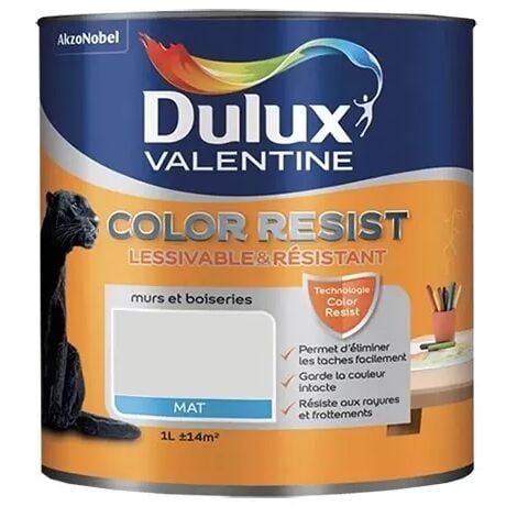 Peinture mur, boiserie Crème de couleur DULUX VALENTINE noir mat 0.5 L