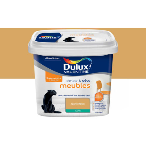 Peinture Meubles Dulux Valentine Simple & Déco Jaune rétro 0,5 L (1/4)