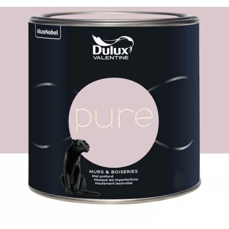 Dulux Valentine – Peinture murale couleur rose mat 0,5 L – Haute résistance aux chocs – Lessivable – Pour murs et boiseries (1/3)