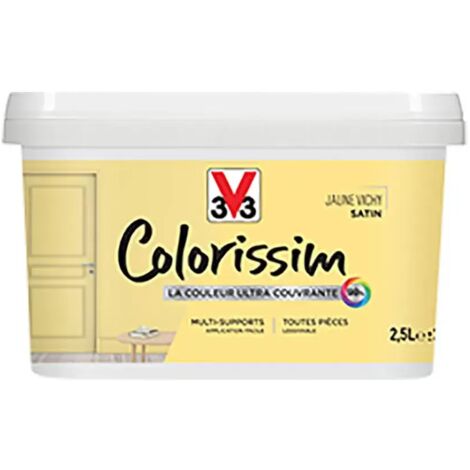 Peinture Multi-supports V33 Colorissim Satin Jaune Vichy 2,5 L (1/4)