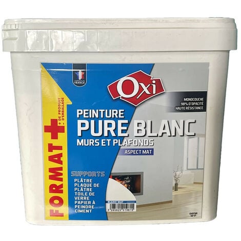 Peinture Multi-Matériaux Intérieur - Anti-humidité - Peinture blanche pour  murs et plafonds