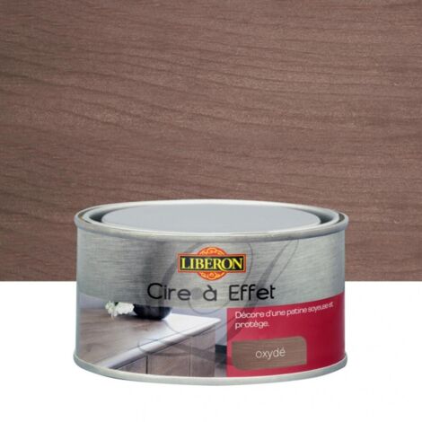 Cire à effet oxydé pour bois 0,25 L – Finition métal – Résiste aux taches et aux traces de doigts – Nourrit et protège le bois – Liberon