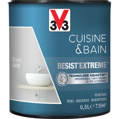 Peinture multi-supports monocouche Cuisine & Bain Resist'Extrême® V33 Brume satin 0,5L