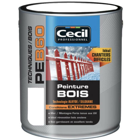 Peinture Bois Cécil Professionnel PEB60 Blanc brillant 2,5 L