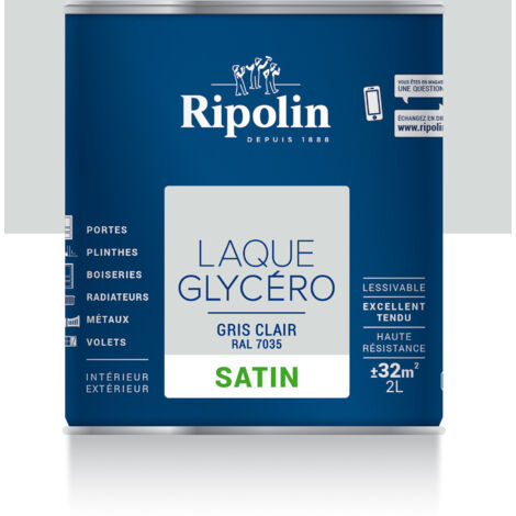Laque Glycéro Ripolin Satin Gris Clair 2 L