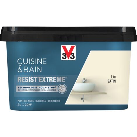 Peinture multi-supports monocouche Cuisine & Bain Resist'Extrême® V33 Lin satin 2L (1/5)