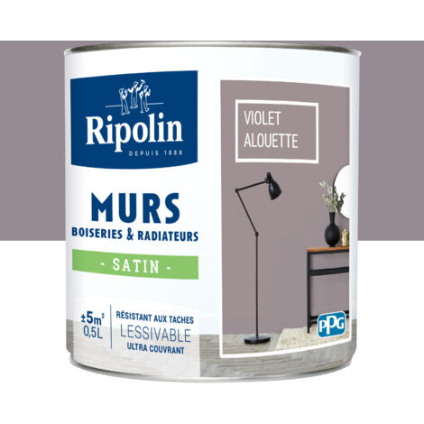 Peinture Murs, Boiseries, Radiateurs RIPOLIN Satin Violet alouette 0,5 L