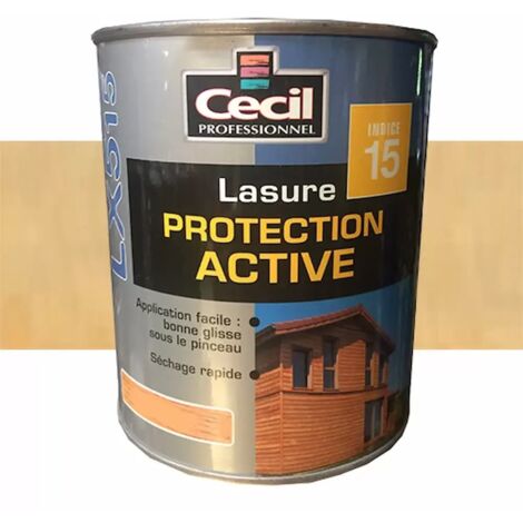 Lasure extérieure acrylique incolore 1 L – Protection UV et intempéries – Application facile sans coulures – Rendement 14 à 16 m²/L – Cecil - LX515 (1/2)