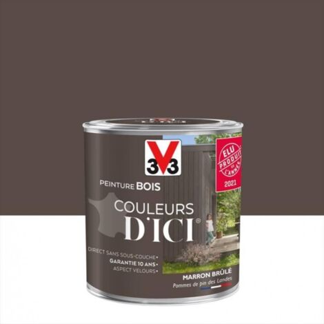 Peinture bois V33 Couleurs d'ICI Marron brûlé 0,5 L