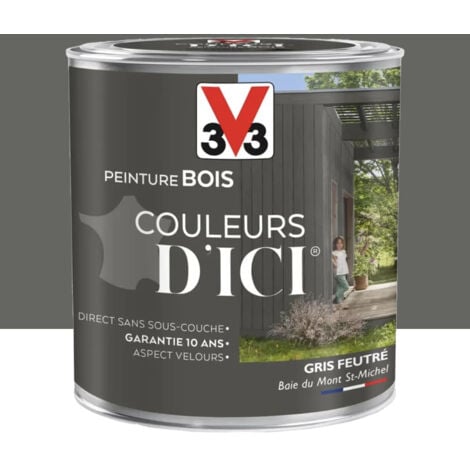 Peinture bois V33 Couleurs d'ICI Gris Feutré 0,5 L