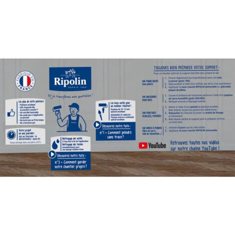 Peinture Murs, Boiseries, Radiateurs RIPOLIN Mat Rouge Saint-Émilion 2,5 L