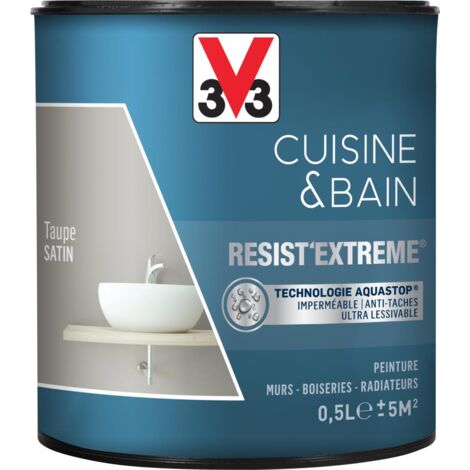 Peinture multi-supports monocouche Cuisine & Bain Resist'Extrême® V33 Taupe satin 0,5L (1/5)