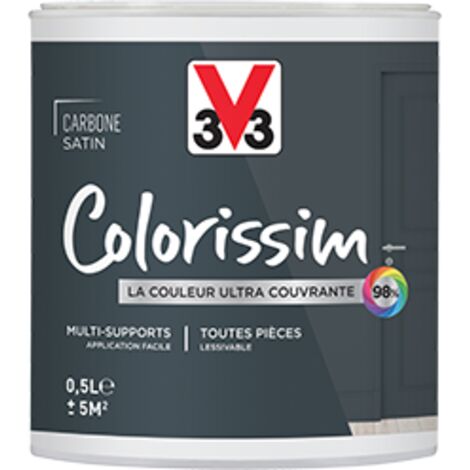 Peinture Multi-supports V33 Colorissim Satin Carbone 0,5 L