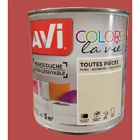AVI Colore la Vie Peinture Toutes pièces Rouge tango 0,5 L