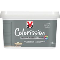 Peinture Multi-supports V33 Colorissim Satin Gris Zinc 2,5 L