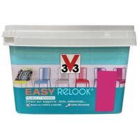 V33 – Vernis Easy Relook rose samba 0,5 L – Finition satinée pour bois vernis et stratifiés – Application directe sur tous supports