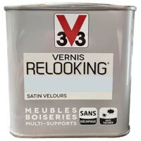 V33 – Vernis pour meuble gris galet satin velours 1 L – Application sur tous supports – Finition durable pour décoration intérieure