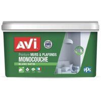 Peinture murs & plafonds AVI Monocouche Blanc satin 2,5 L