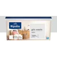 Ripolin – Peinture murale acrylique satin gris souris 3 L – Très couvrante monocouche – Pour murs, boiseries et radiateurs