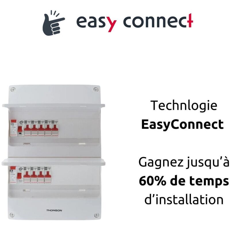 Coffret électrique pré-équipé - 2 rangées - 26 modules - 2 ID/8  disjoncteurs - EasyConnect - Thomson