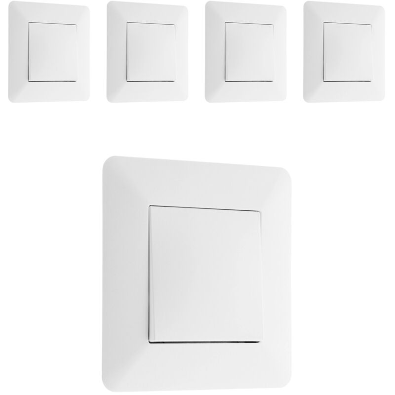 Lot de 5 boutons poussoirs 10A gris étanches (IP54) - Zenitech | devient Tecnomat Lot de 5 boutons poussoirs 10A gris étanches (IP54) - Zenitech | devient Tecnomat