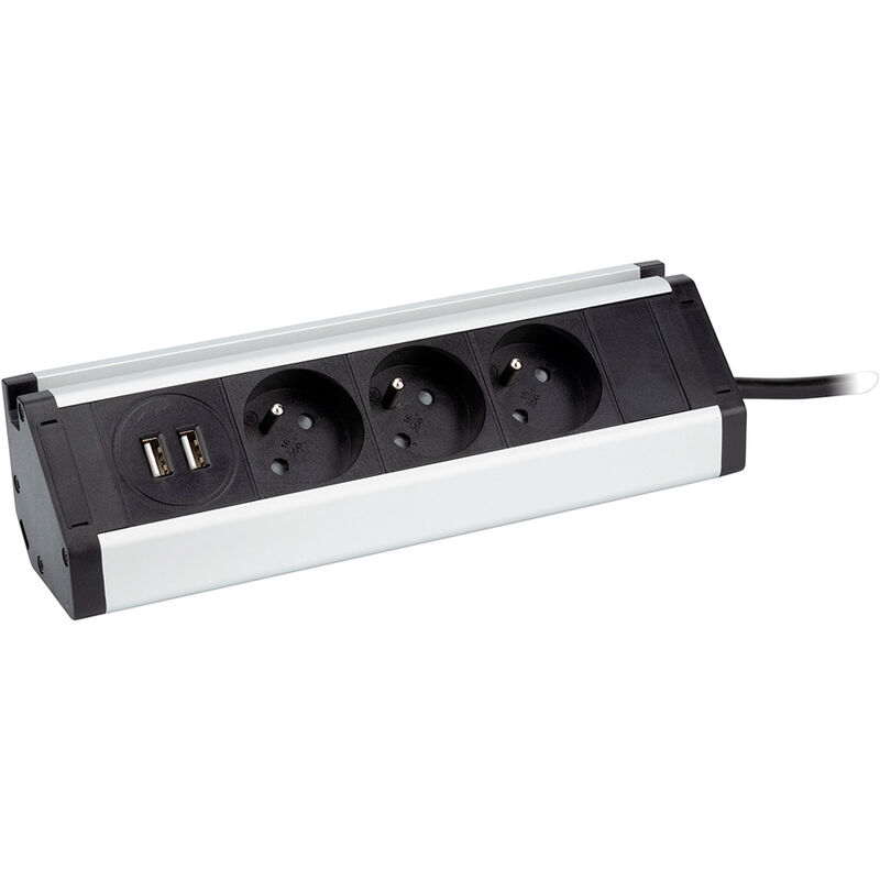 Zenitech - Multiprise 3 prises - Triplite - 3x16A - 2 ports USB -  Blanc/Gris - Électricité et domotique - Achat & prix