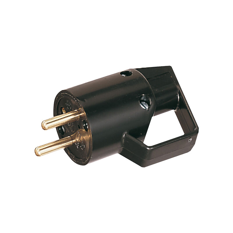 Fiche mâle 2P+T 16A IP40 à anneau noir