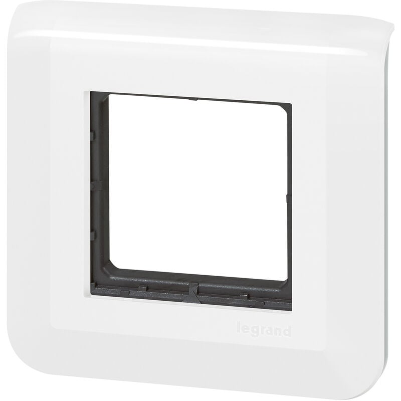 Plaque de finition avec support (vis) pour 2 modules - Mosaic - Blanc - Legrand