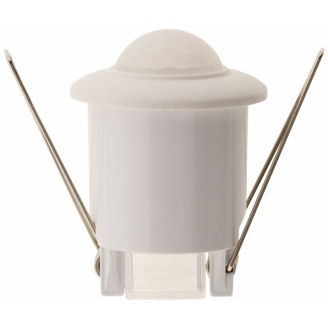 Détecteur de mouvement encastrable IP20 – Angle de détection 360° – Portée 6 m – Seuil réglable 3/2000 Lux – Ø 40 mm blanc – Elexity (1/5)