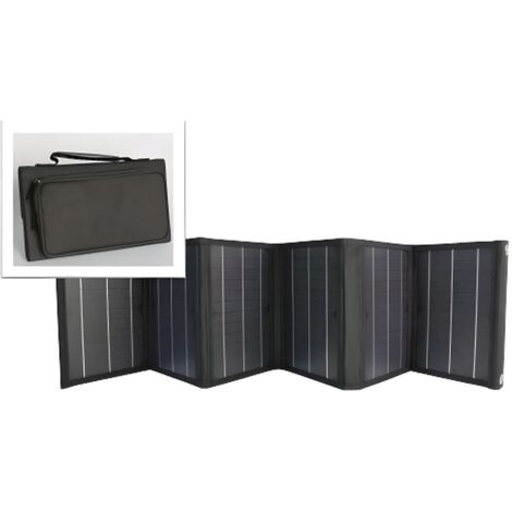 Panneau solaire portatif pliable SolarTec 60 - 60W 18V 3,3A - 6 pans monocristallins - Port USB A/C - Câble DC - Protec (1/5)