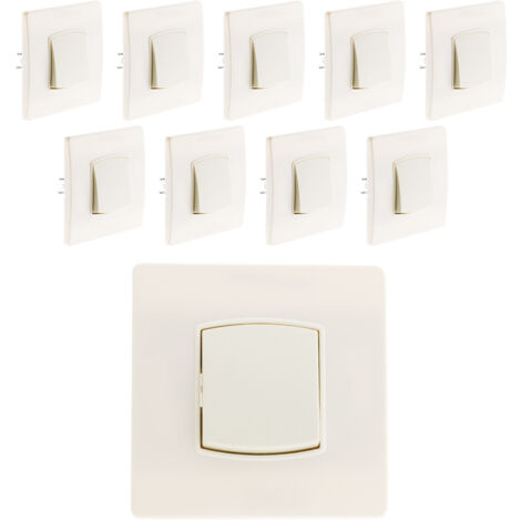 Lot de 10 boutons poussoir borne-auto vis + griffes blanc – Installation facile avec bornes automatiques – Puissance max 2300W sous 230V – Diwone