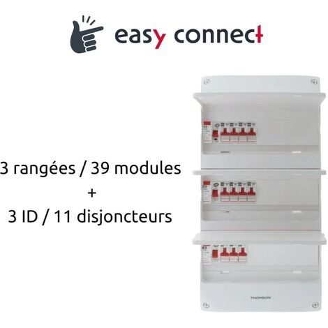 Tableau électrique pré-équipé et pré-câblé 3 rangées Legrand - 39 modules  (14 inclus)