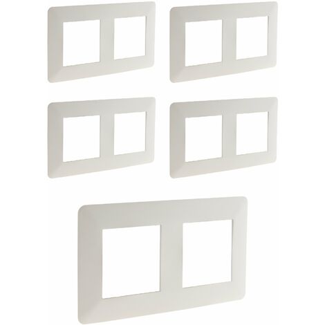 Lot de 5 doubles plaques de finition horizontales blanches - Artezo