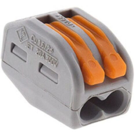 Wago – Borne automatique à cliquet S222 – 2 entrées pour conducteurs 0.8 à 4mm² – Câblage latéral – Connexion rapide et sécurisée
