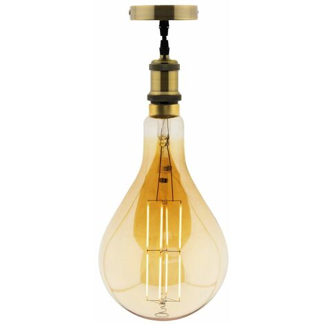 Ampoule LED géante E27 5W - Blanc chaud - 350lm 2500K - Kit de suspension inclus - Zenitech (1/3)