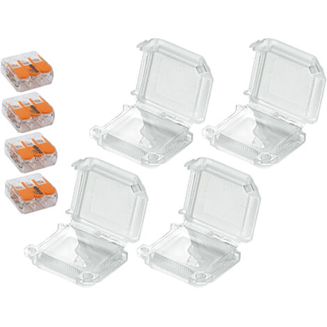 Zenitech – Lot de 4 boîtiers de connexion étanches IPX8 3 entrées S221 – Pour installations enterrées ou immergées – Connexion rapide et fiable