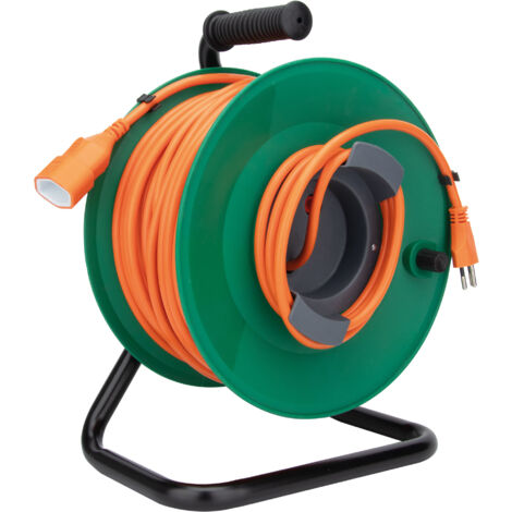 Zenitech – Enrouleur électrique 50m – Puissance 1100/2300W – Tension 230V – Sécurité thermique intégrée – Tambour plastique pour extérieur (1/5)