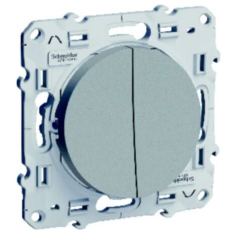 Mécanisme va et vient + poussoir Odace - aluminium - Schneider (1/2)