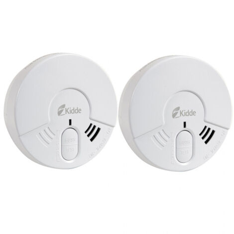 Kidde – Lot de 2 détecteurs de fumée avec alarme 85 dB – Autonomie 3 ans – Installation facile avec accessoires fournis