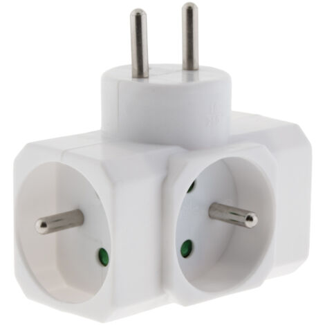 Zenitech – Multiprise triplite 3 prises 16A 3680W – Couleur blanc – Conforme aux normes CE – Pour utilisation professionnelle