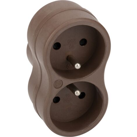 Biplite recyclée bioplastique - 2x16A - Taupe - Zenitech