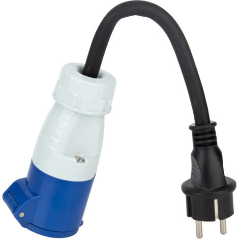 Adaptateur caravane mâle 2P+T vers femelle CEE 17 - Protec (1/5)