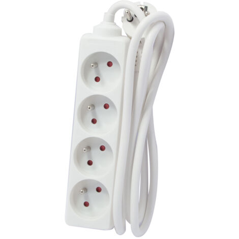 CHACON Bloc multiprise rallonge 4 prises 16A 5m blanc (1/7)