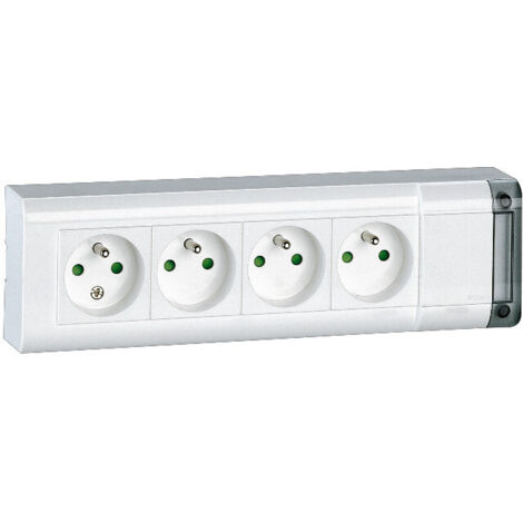 Legrand – Multiprise à câbler 4 prises 16A 3500W – Longueur 253 mm – Conforme normes NF C 15-100 – Fixation murale pour bureaux et ateliers - 4x16A